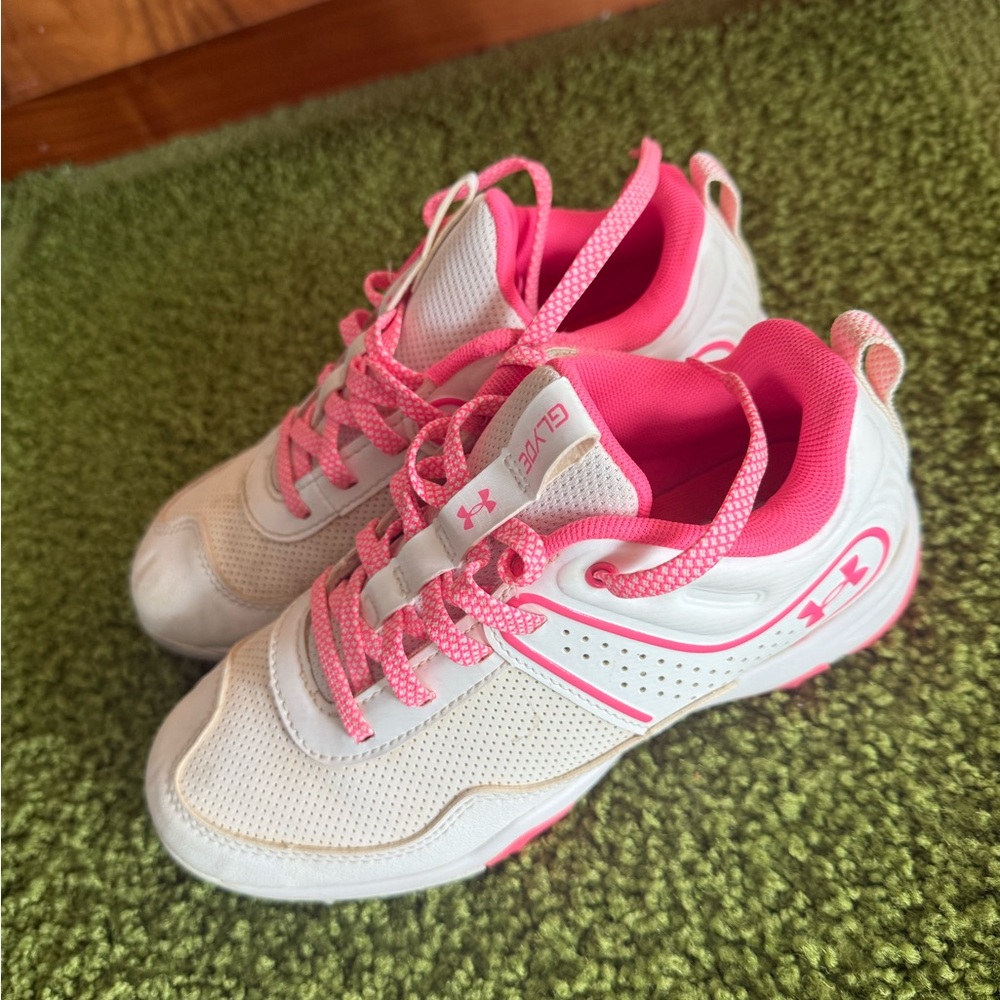 Under Armour White and Pink Athletic Shoes